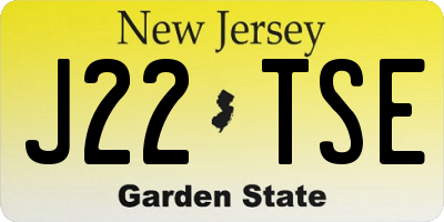 NJ license plate J22TSE