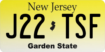 NJ license plate J22TSF