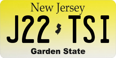 NJ license plate J22TSI
