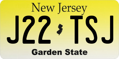 NJ license plate J22TSJ