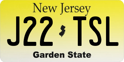 NJ license plate J22TSL