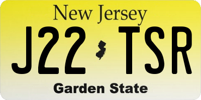 NJ license plate J22TSR