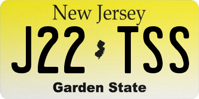 NJ license plate J22TSS