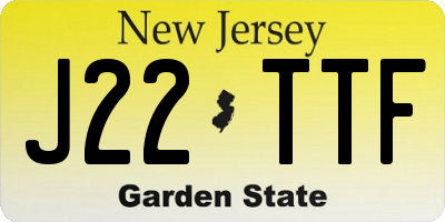 NJ license plate J22TTF