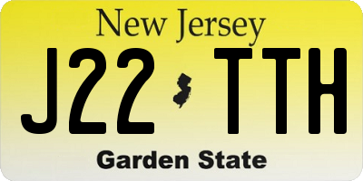 NJ license plate J22TTH