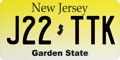 NJ license plate J22TTK