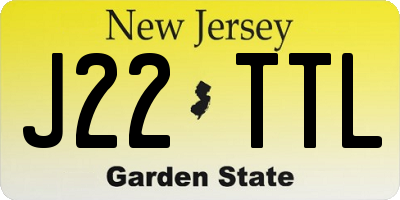 NJ license plate J22TTL