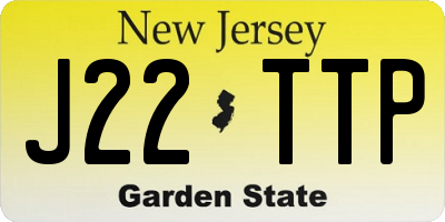 NJ license plate J22TTP