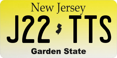 NJ license plate J22TTS