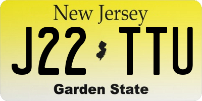 NJ license plate J22TTU