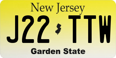 NJ license plate J22TTW