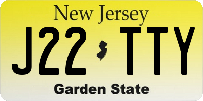 NJ license plate J22TTY