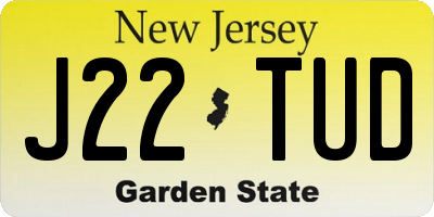 NJ license plate J22TUD