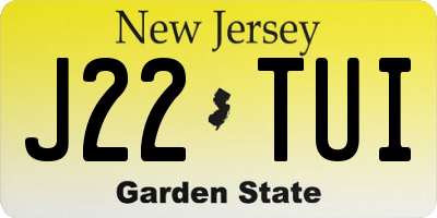 NJ license plate J22TUI