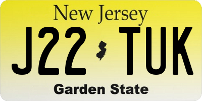NJ license plate J22TUK