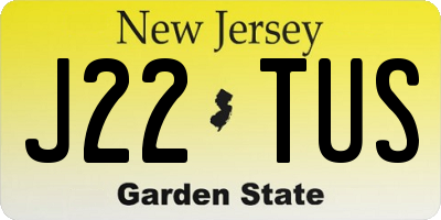 NJ license plate J22TUS