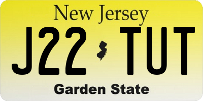 NJ license plate J22TUT