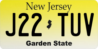 NJ license plate J22TUV