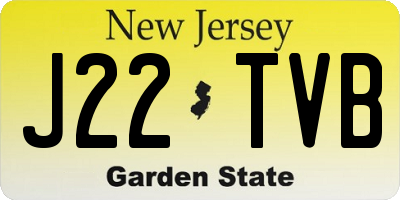 NJ license plate J22TVB