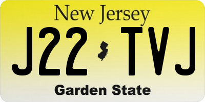 NJ license plate J22TVJ