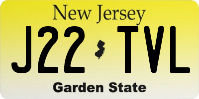NJ license plate J22TVL