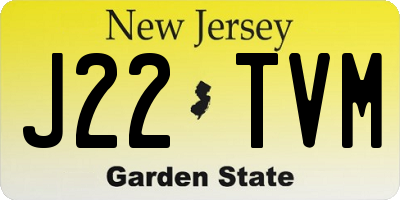 NJ license plate J22TVM