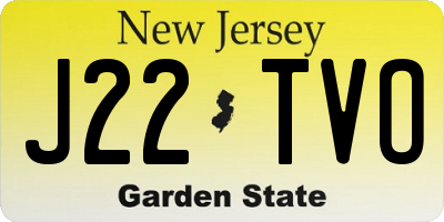 NJ license plate J22TVO