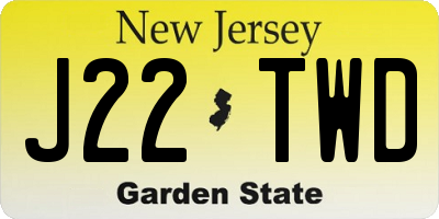 NJ license plate J22TWD