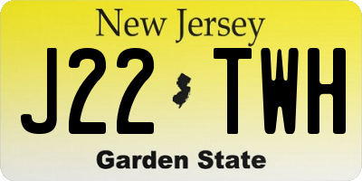 NJ license plate J22TWH