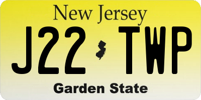 NJ license plate J22TWP