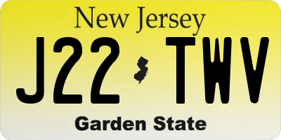 NJ license plate J22TWV