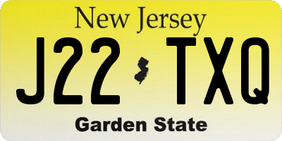 NJ license plate J22TXQ