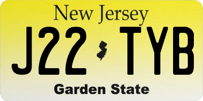 NJ license plate J22TYB