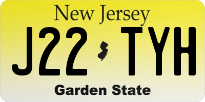 NJ license plate J22TYH
