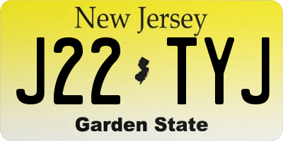 NJ license plate J22TYJ