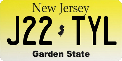 NJ license plate J22TYL