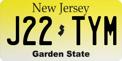 NJ license plate J22TYM