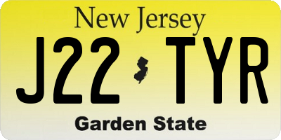NJ license plate J22TYR