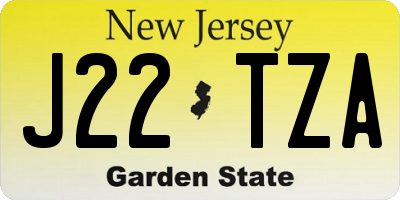 NJ license plate J22TZA