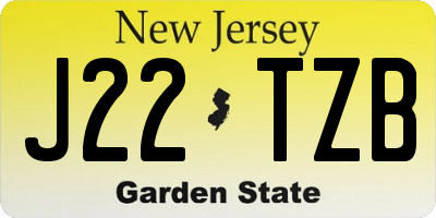 NJ license plate J22TZB