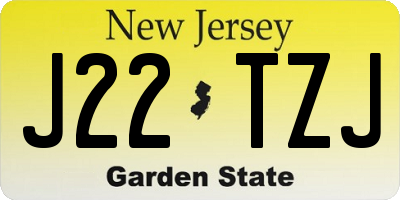 NJ license plate J22TZJ