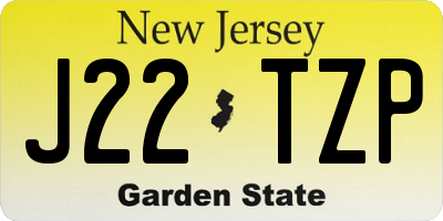 NJ license plate J22TZP