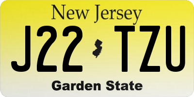 NJ license plate J22TZU