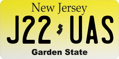 NJ license plate J22UAS