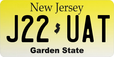 NJ license plate J22UAT