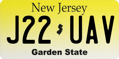 NJ license plate J22UAV