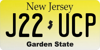 NJ license plate J22UCP