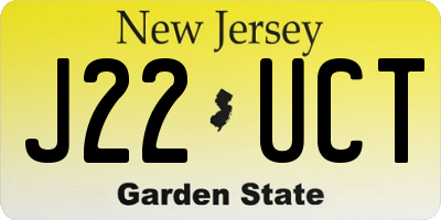 NJ license plate J22UCT