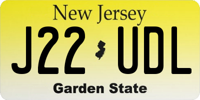 NJ license plate J22UDL