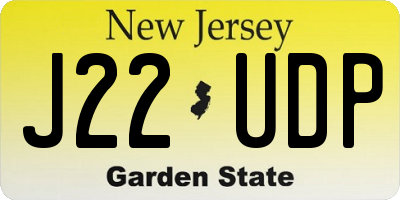NJ license plate J22UDP